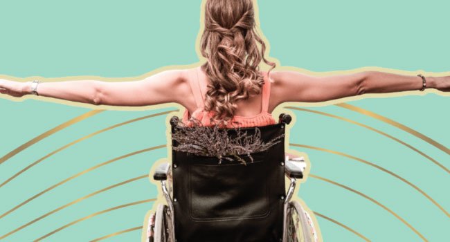 SHE RECOVERS Embodiment Studio Woman doing yoga in wheelchair SHE RECOVERS Embodiment Studio Woman doing yoga in wheelchair