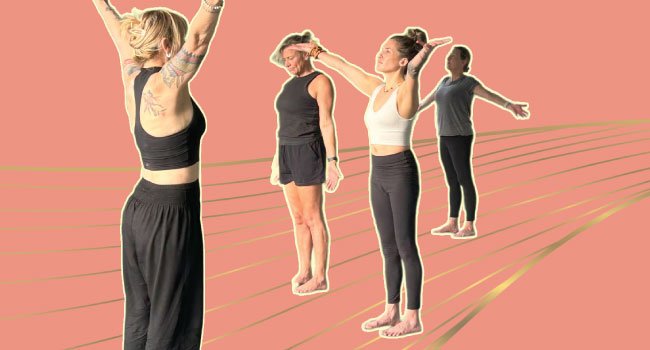 SHE RECOVERS Embodiment Studio group of women doing yoga together SHE RECOVERS Embodiment Studio group of women doing yoga together